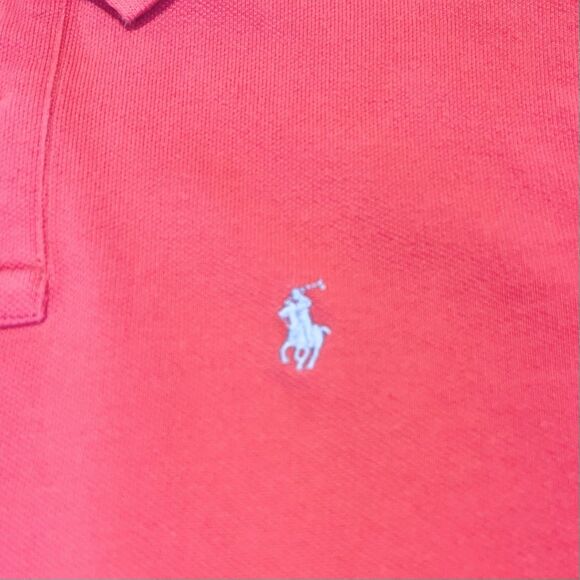 Polo Ralph Lauren Shirt Youth Boys Medium Red Classic Fit Pony Short Sleeve - Picture 3 of 8